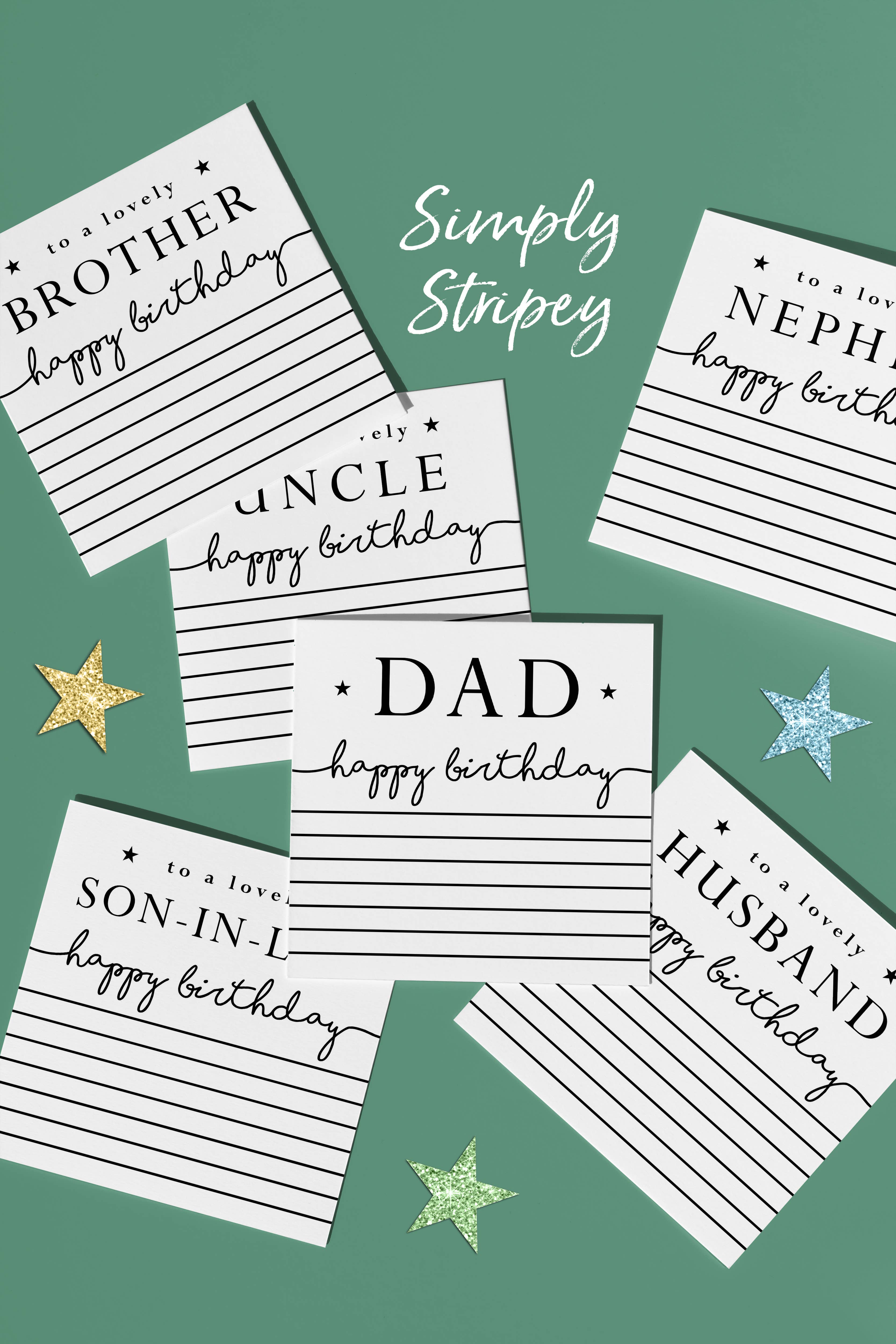 Michelle Fiedler Design – wholesale Birthday card – Simply Stripey Son2