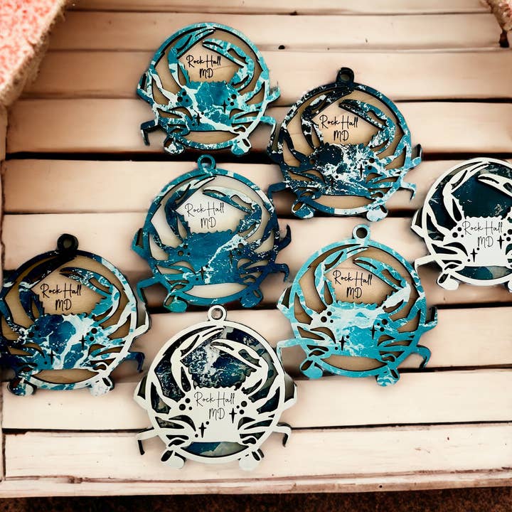 Wackadoodles - Wholesale Ornament - Customizable Crab Ocean Magnet/Ornament1