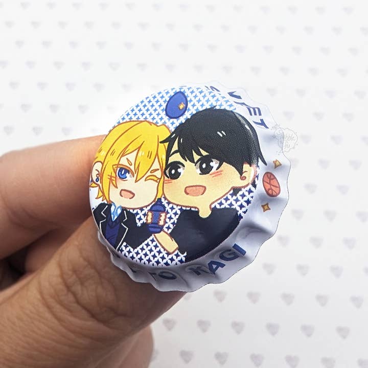squibblefu - Wholesale Lapel Pin/Button - Pocari Sweet | Hirano to Kagiura | Bottle Cap Pin-back Button15