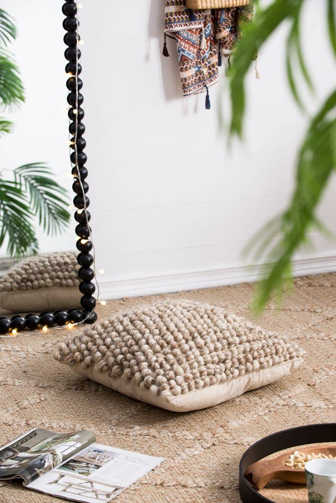 A&B Home Group Inc. - Wholesale Throw/Decorative Pillow - 20x20" Hand Woven Pillow - Beige3