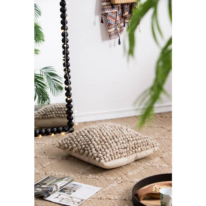 A&B Home Group Inc. - Wholesale Throw/Decorative Pillow - 20x20" Hand Woven Pillow - Beige3