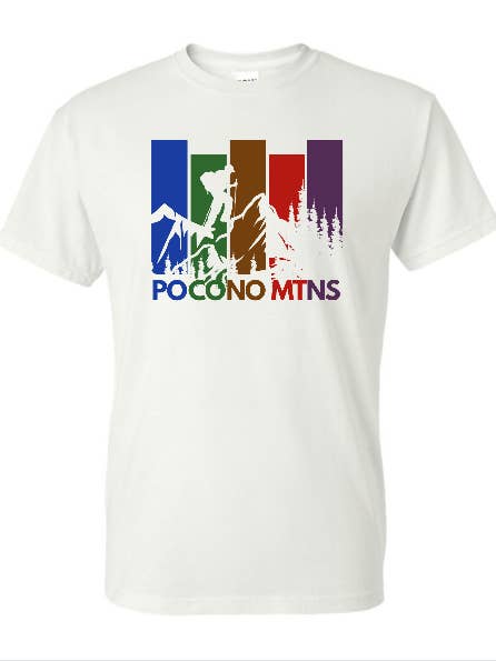 Pocono Mountains Vandring T-shirt Färgglad Poconos Grafisk T-shirt för wholesale av Made By Scratch Crafts