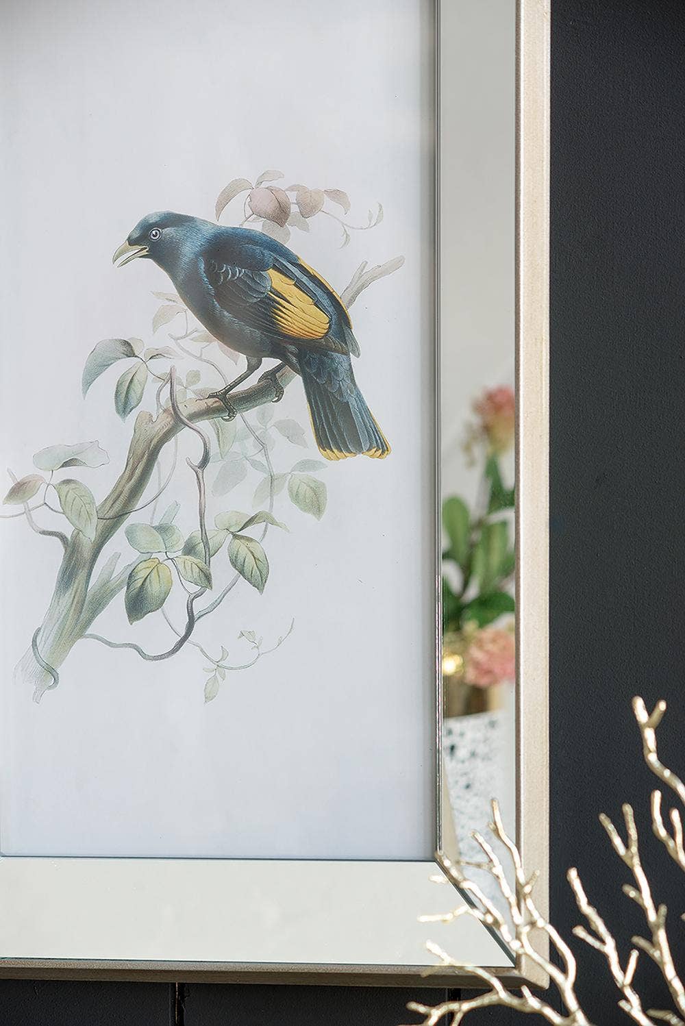 A&B Home Group Inc. - Wholesale Muurkunst set - S/2 Vogel Spiegel Frame Print1