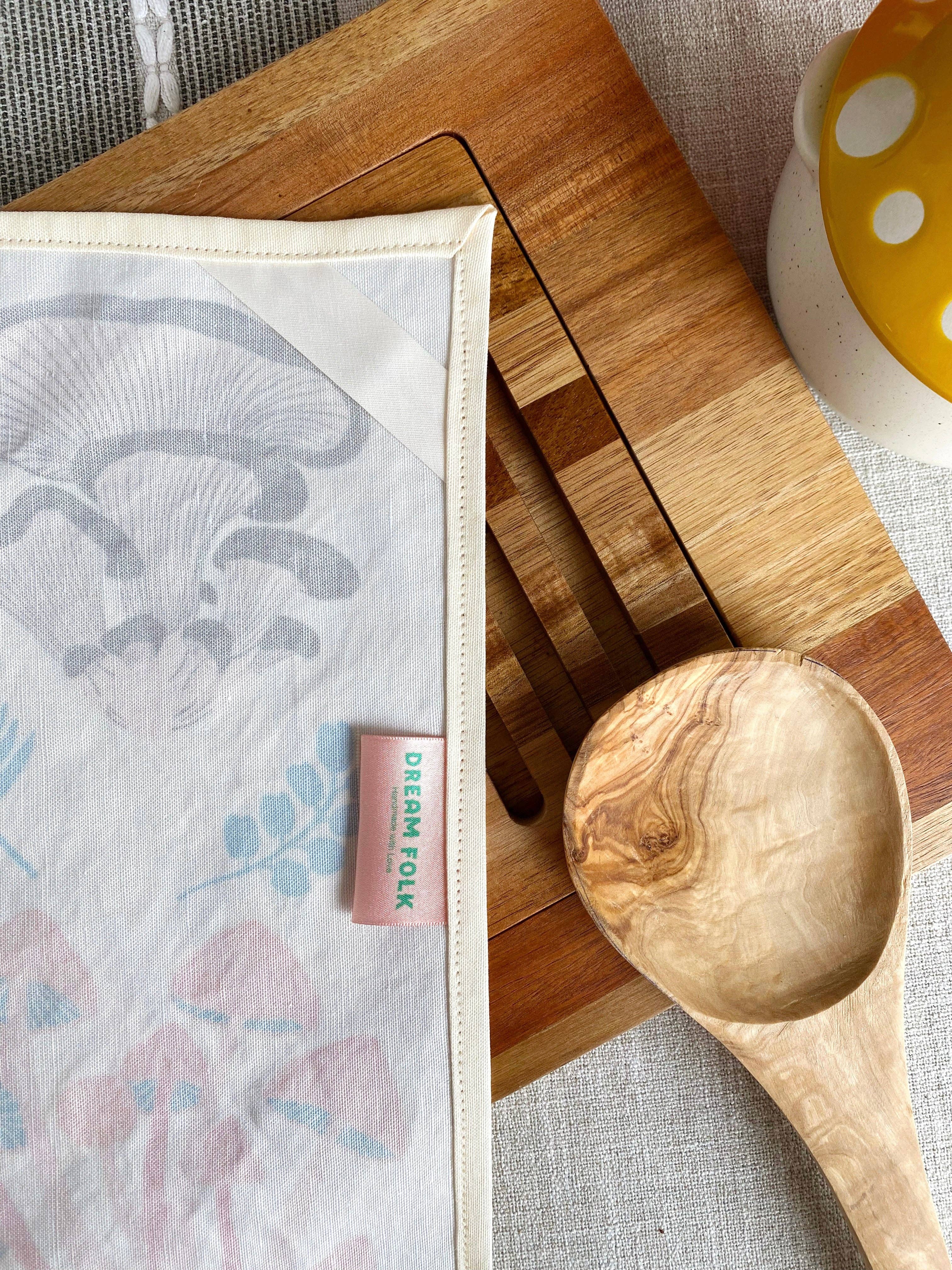 Dream Folk Studio - Wholesale Tea Towel - Mushroom Linen Cotton Handmade Tea Towel1