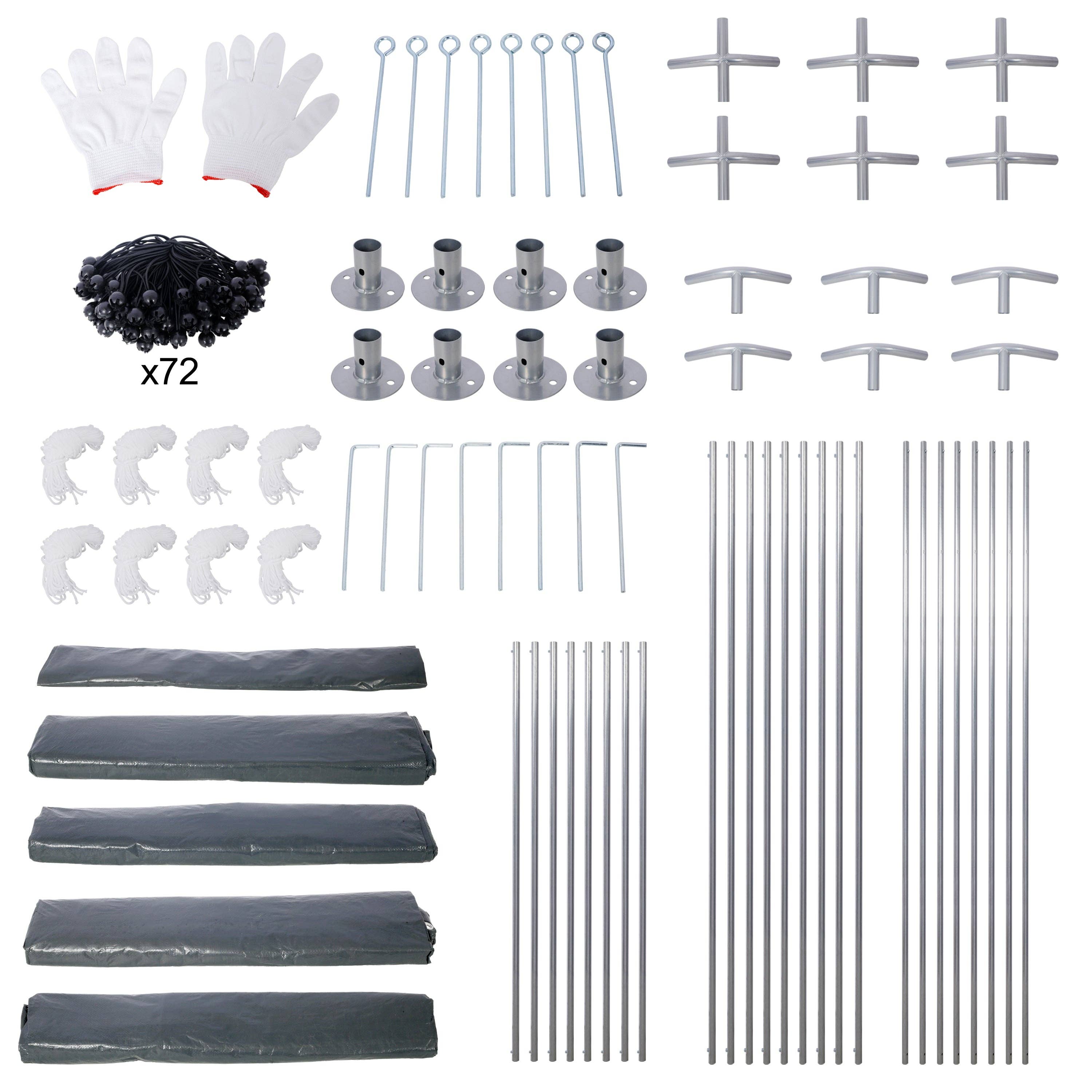 39F Inc. - Wholesale Tent - 10x20ft Heavy Duty Portable Carport Garage with Doors, Grey13