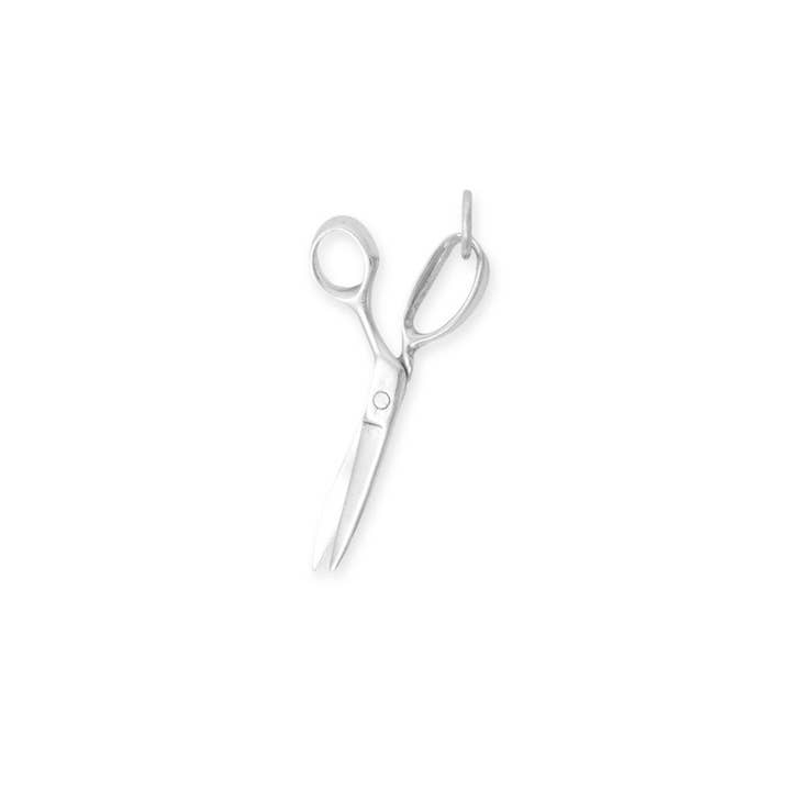 Silver Stars Collection - Wholesale Individual Charm/Pendant - Oxidized 3D Sewing Shears Charm