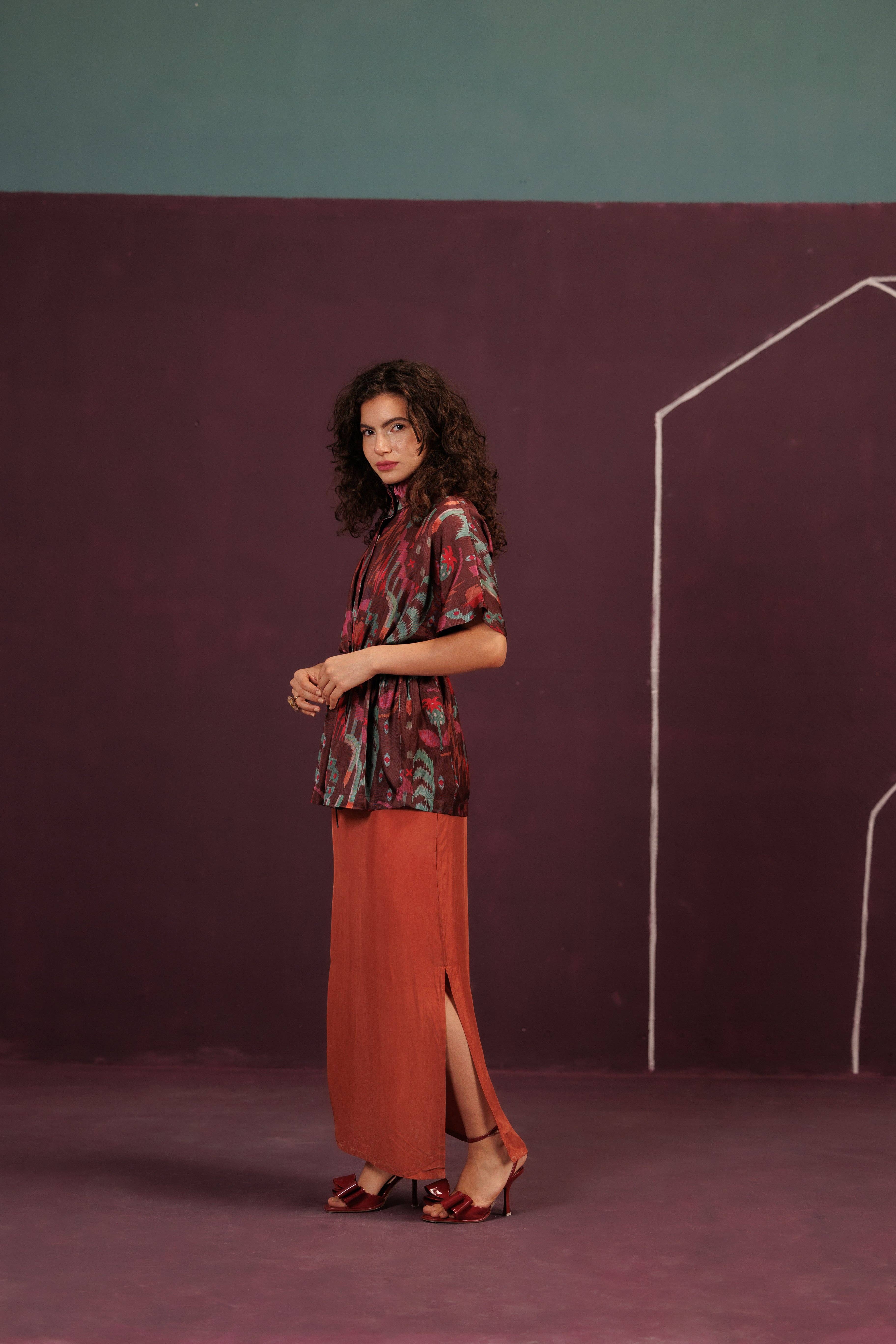 Maison Qala - Wholesale Top & Skirt Set - Women's - Poppies at Dusk Set1