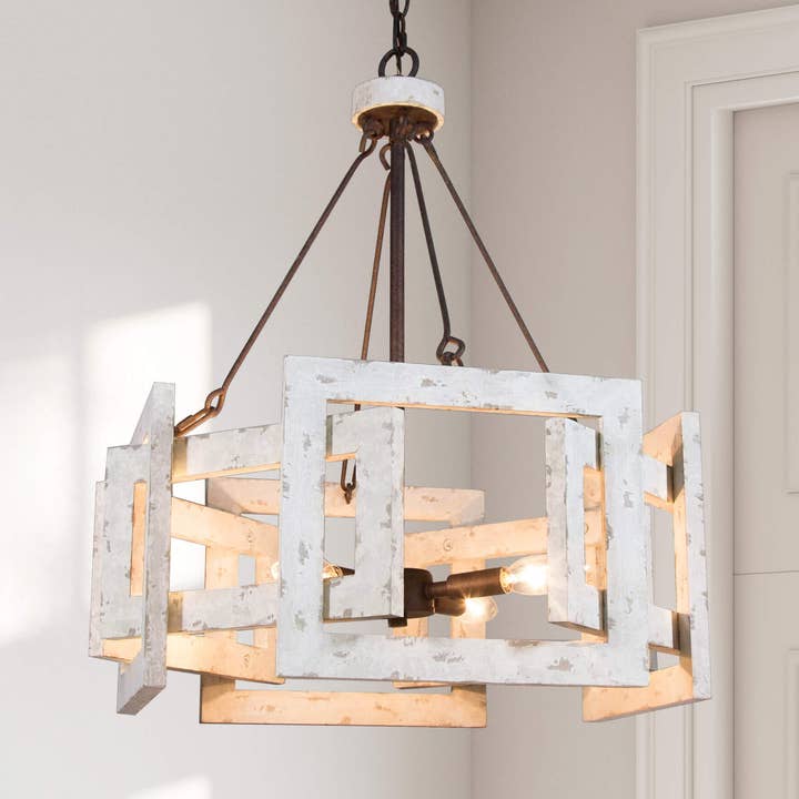 Tisvorn 4-Light White Chandelier for wholesale by Belles Lighting