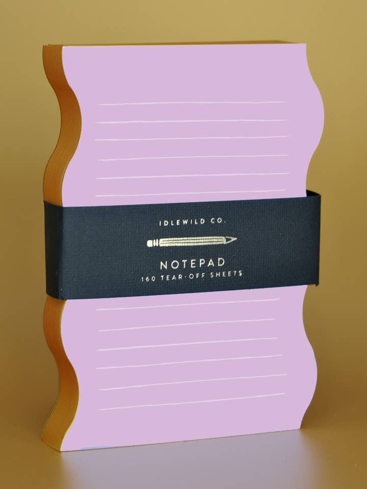 Wavy Shaped Notepad | Lilac + Tangerine Edge for wholesale by Idlewild Co.