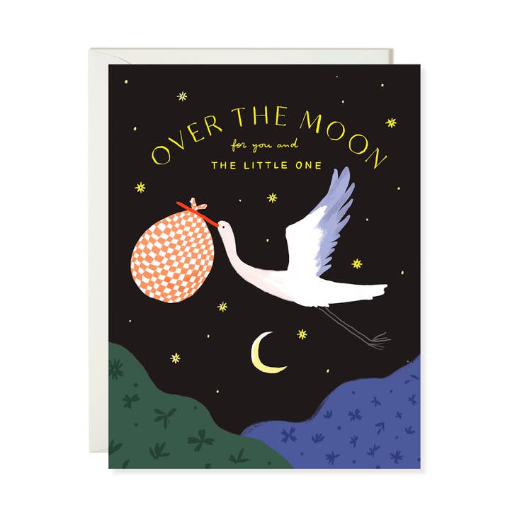 Karen Schipper - Wholesale Baby Card - Stork Delivery - Sweet Gender Neutral Baby Card0