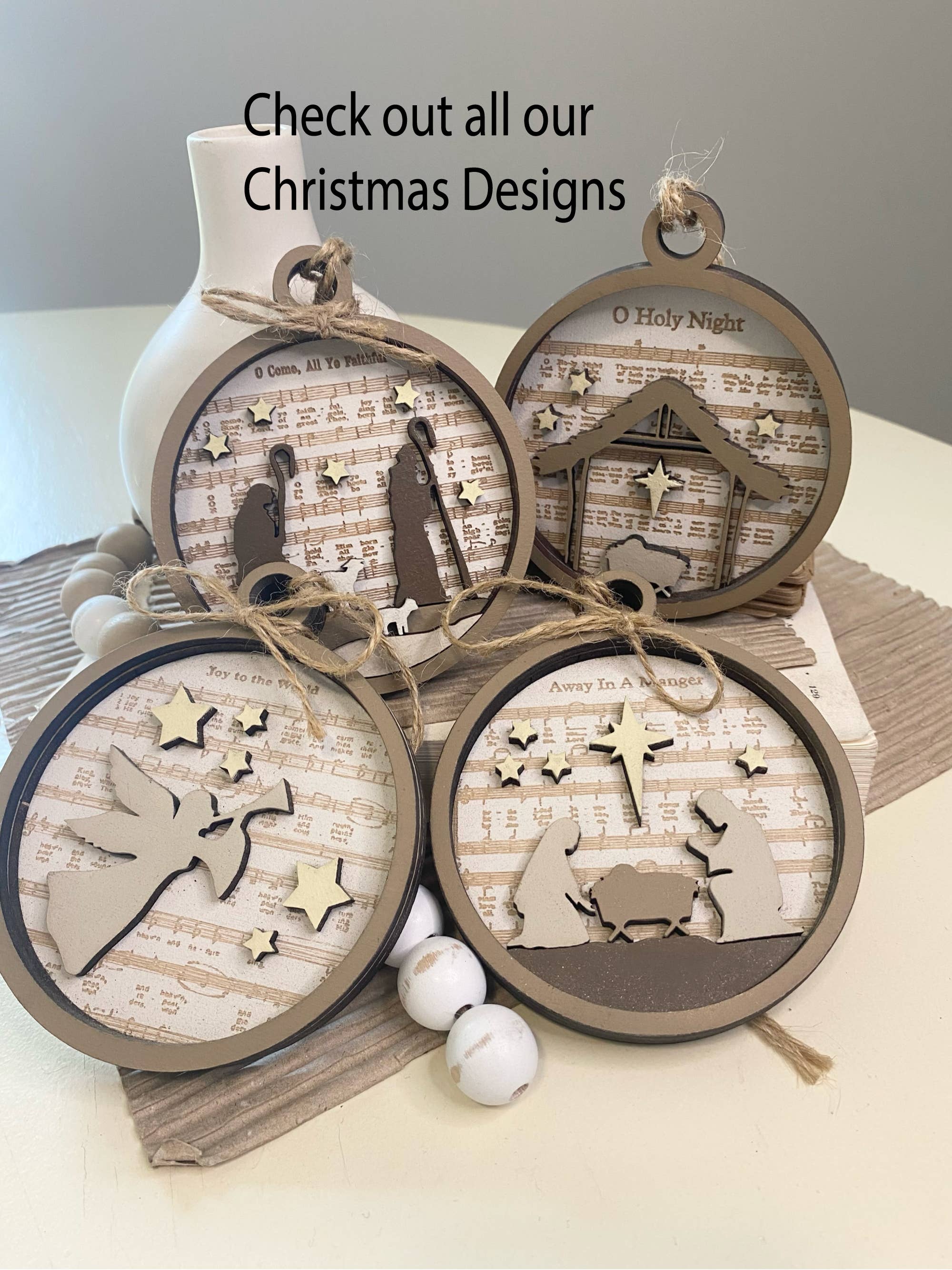 Pine Designs - Wholesale Ornament - Away in the Manger Ornament or Gift Tag11