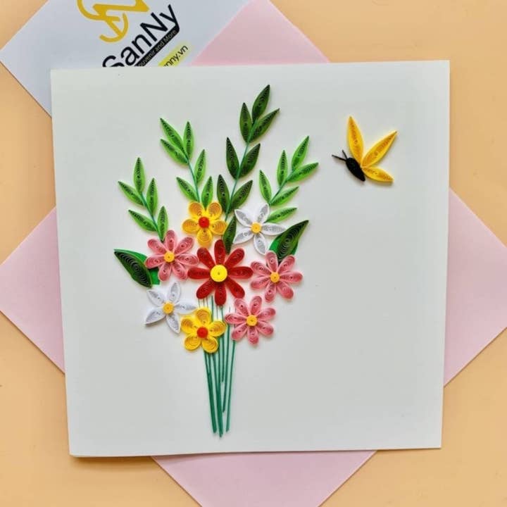 Quince Fables - Wholesale Everyday Greeting Card - Flower Garden Quilling Card 🪡2