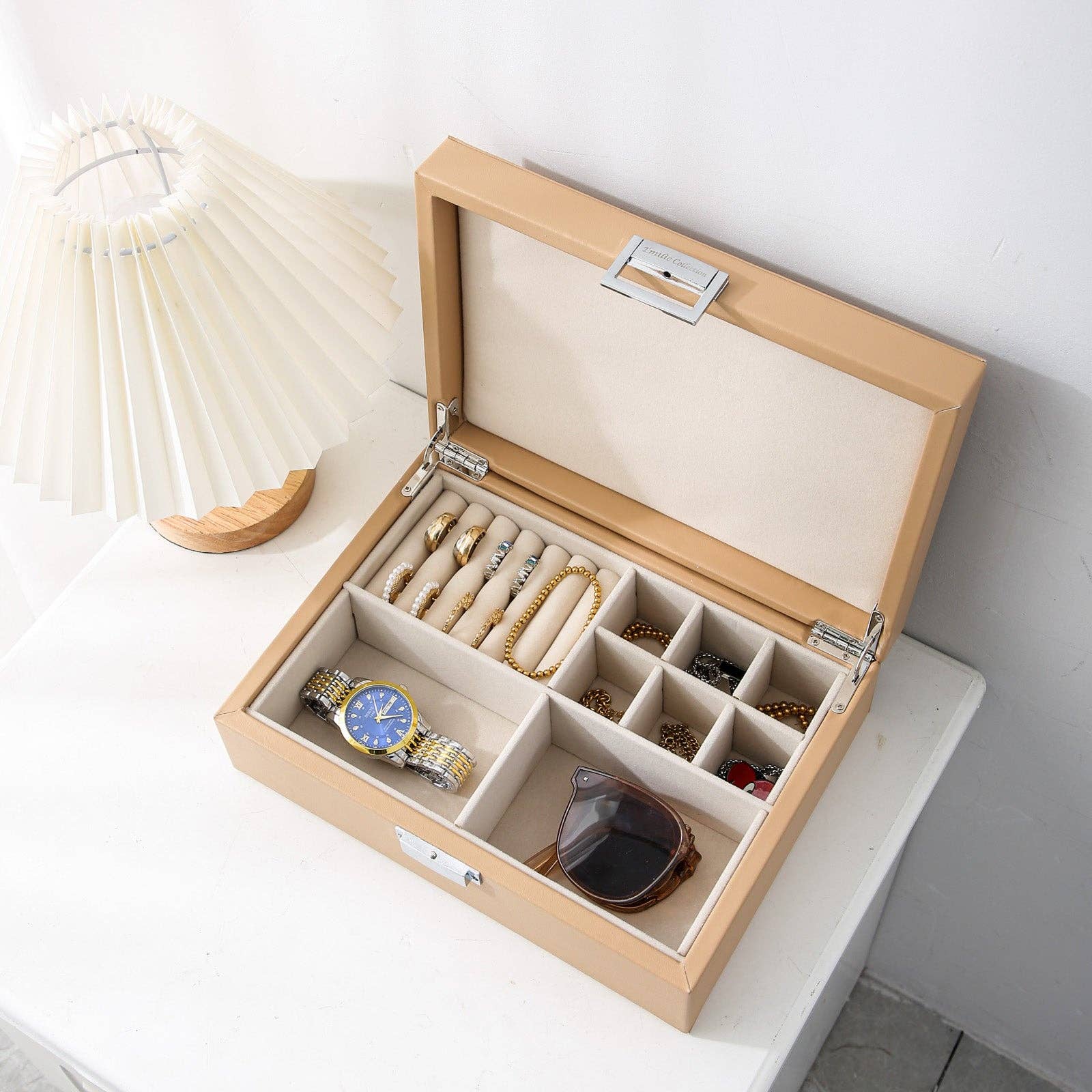 Emilie collection - Wholesale Jewelry Box/Organizer - Jewelry box beige small1