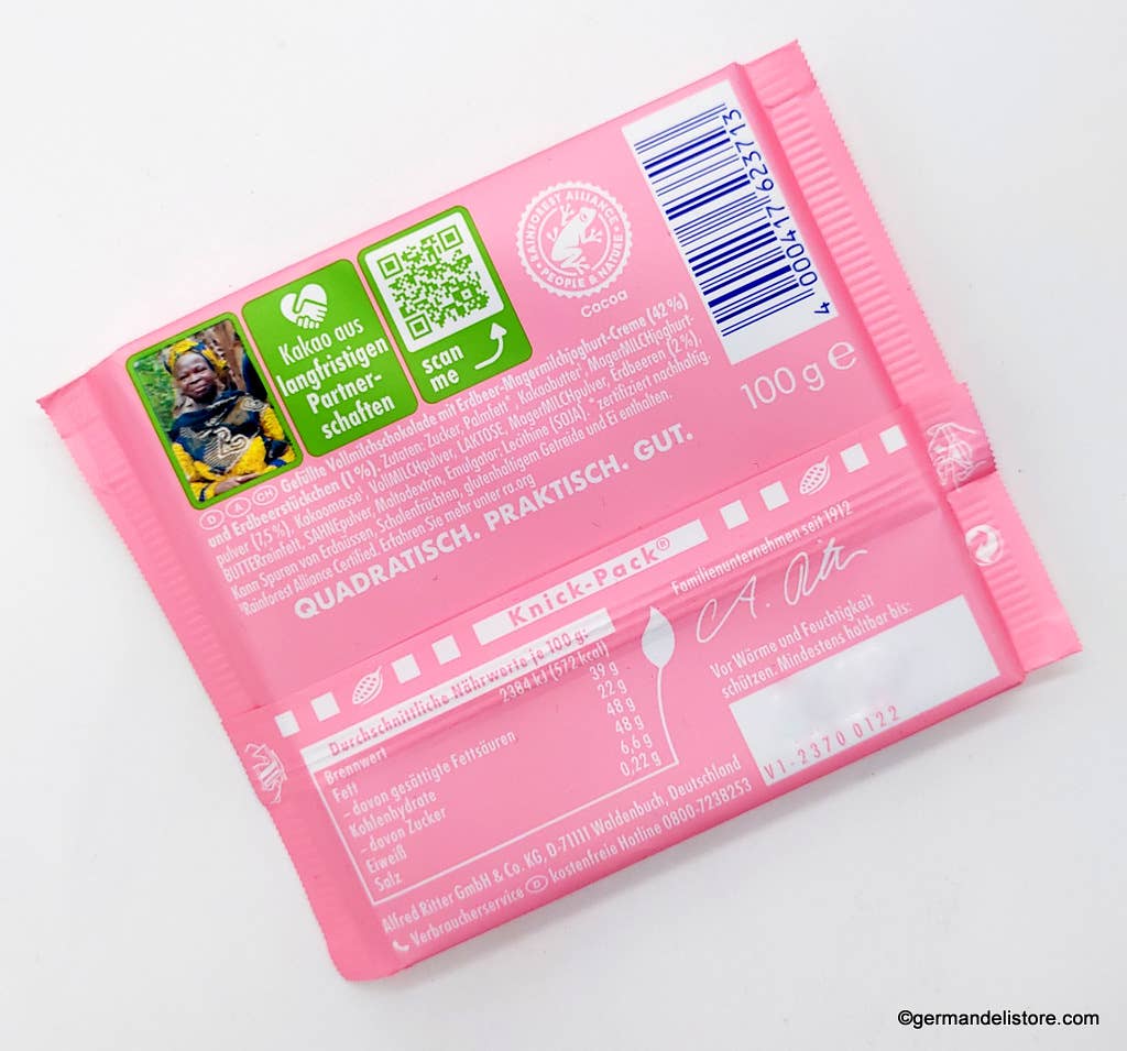 Phoenix Distributions - Wholesale Chocolate Bar - RITTER SPORT Erdbeer Joghurt 100 gramm 12 count3