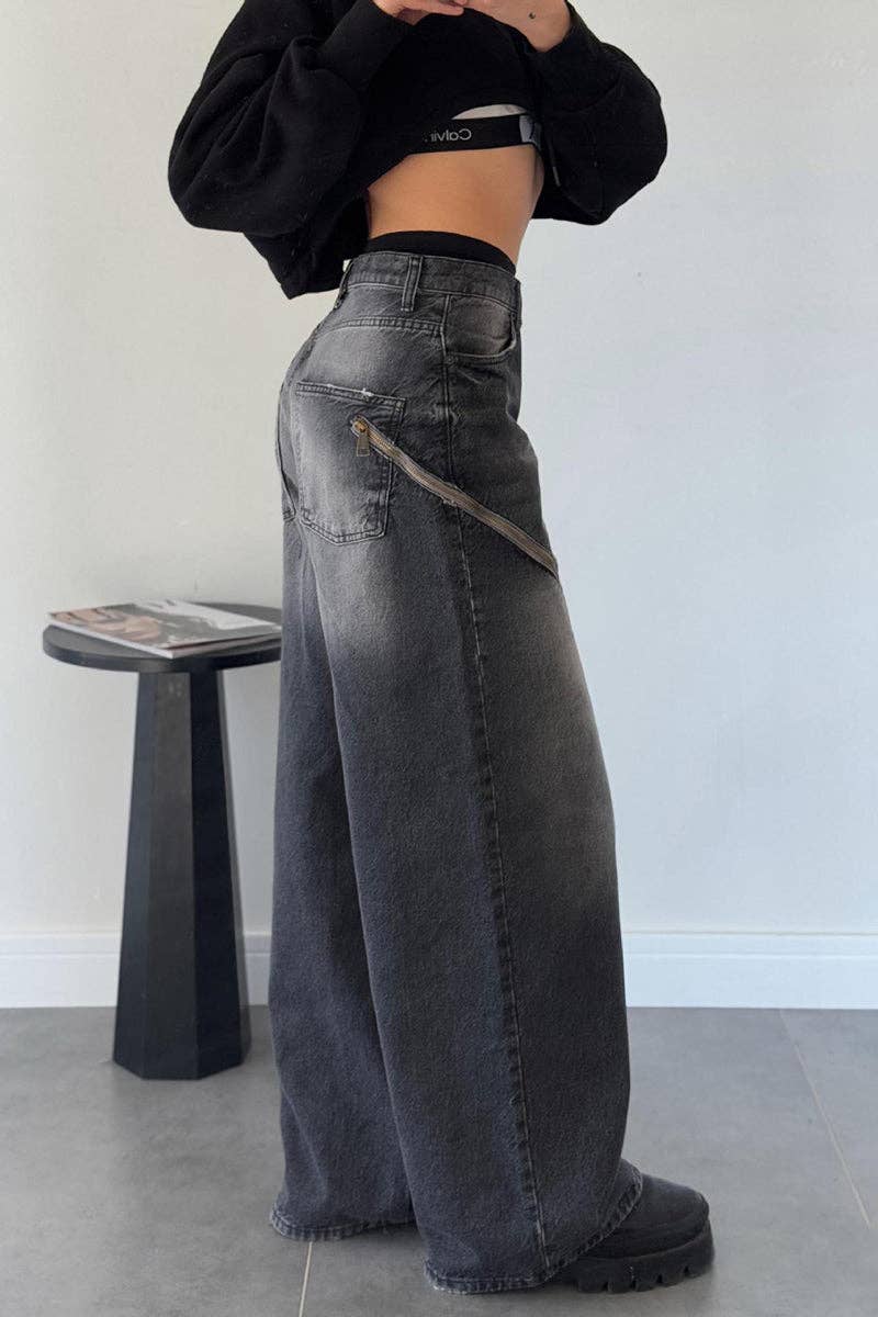 Mccolin - Vente Jean – femme - Jean en denim à jambes larges tendance1