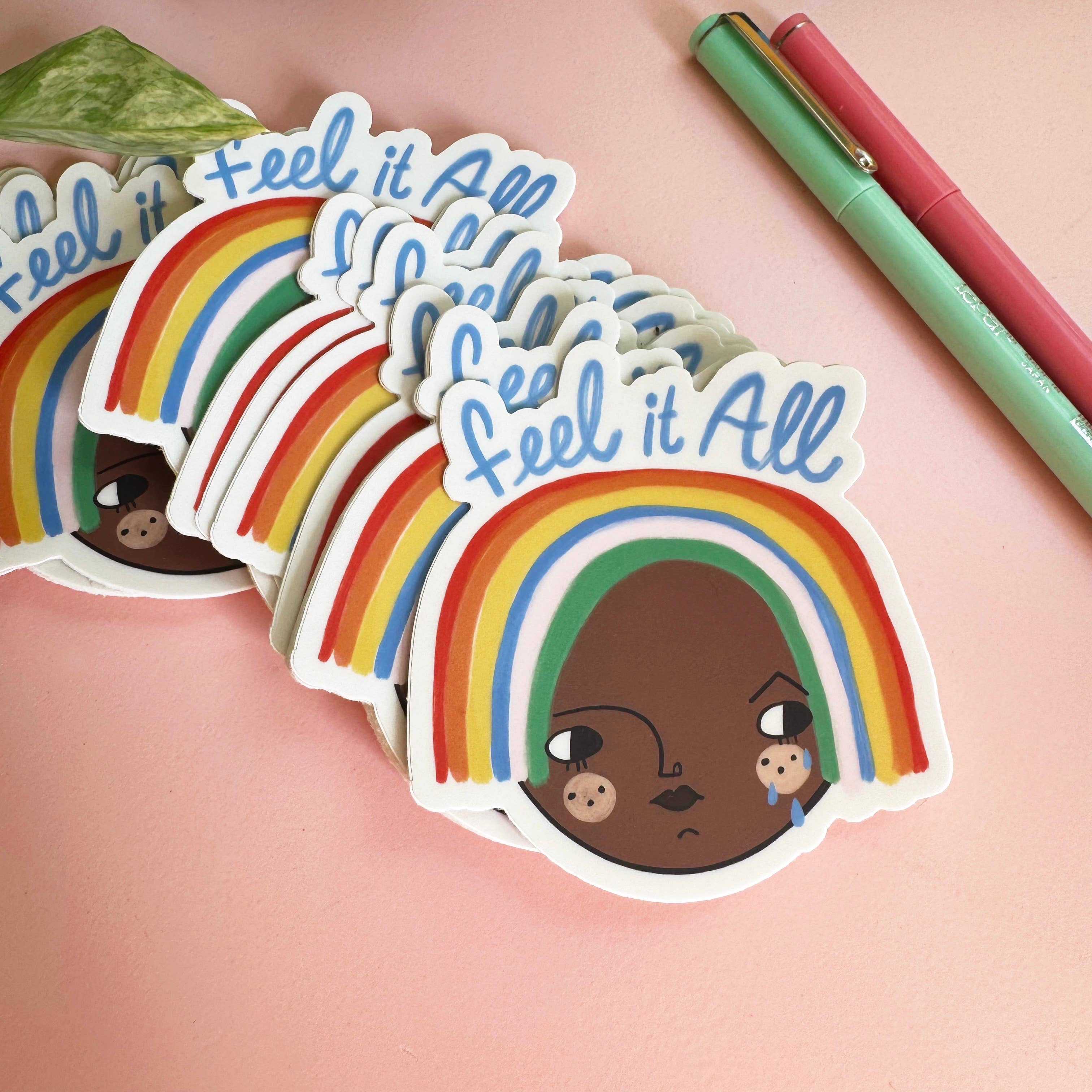 Dream Folk Studio - Wholesale Sticker - Feel It All Sticker - Feelings/Mental Health/Therapy3