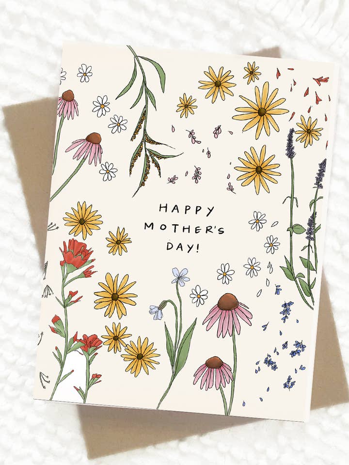Wildflower Mother's Day Card for wholesale by Maddon and Co