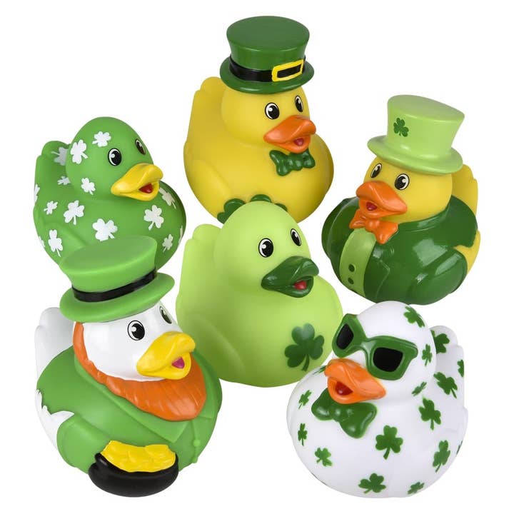 La Luna Bella - Toys - Vendita all'ingrosso Giocattolo classico - Bambini - Paperelle di gomma di San Patrizio 3,5" 12 pz - LLB Toys