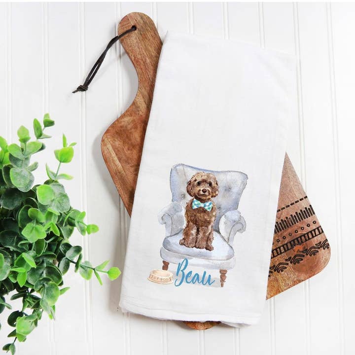 Bruine Cockapoo theedoek voor wholesale door The Preppy Pineapple Home