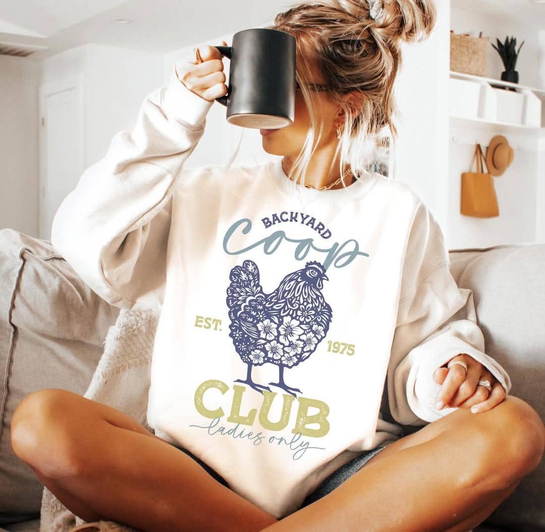 The Jasper Boutique - Wholesale Graphic Sweatshirt - Women's - Backyard coop sweatshirt0