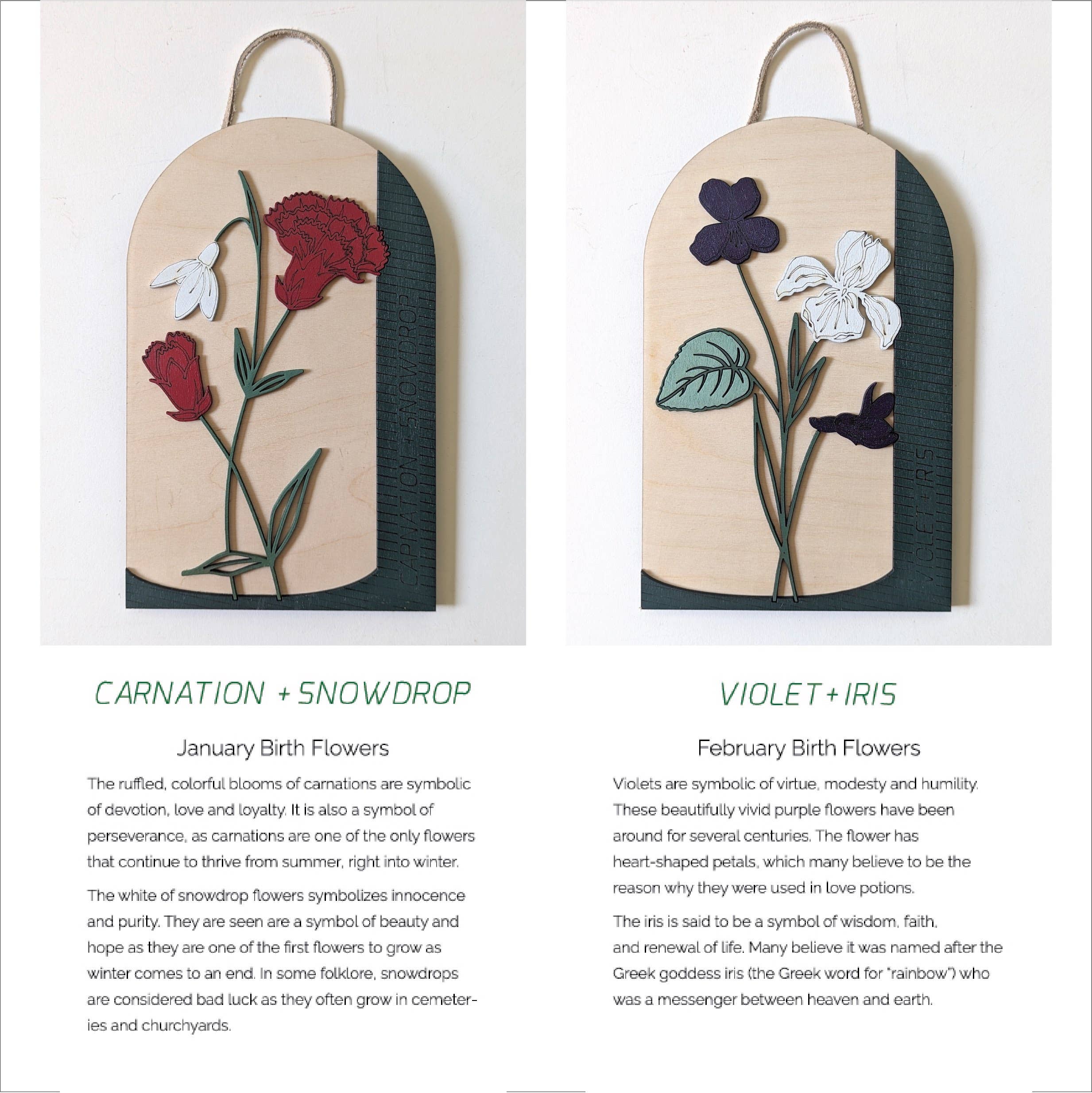 Makery Maven Co. - Wholesale Wall Accent - Birth Flower Wall Art | Individual Months of Collection0