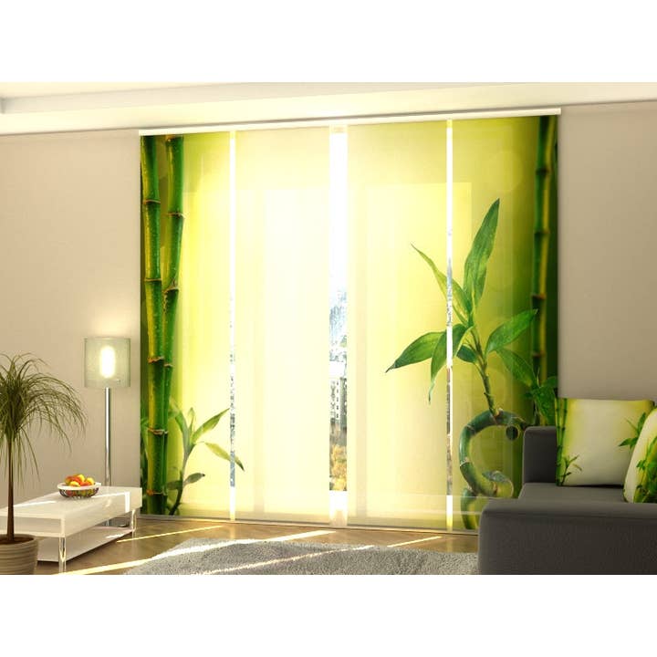 Juego de 4 cortinas de bambú verde fresco para venta al por mayor de IlyDecor