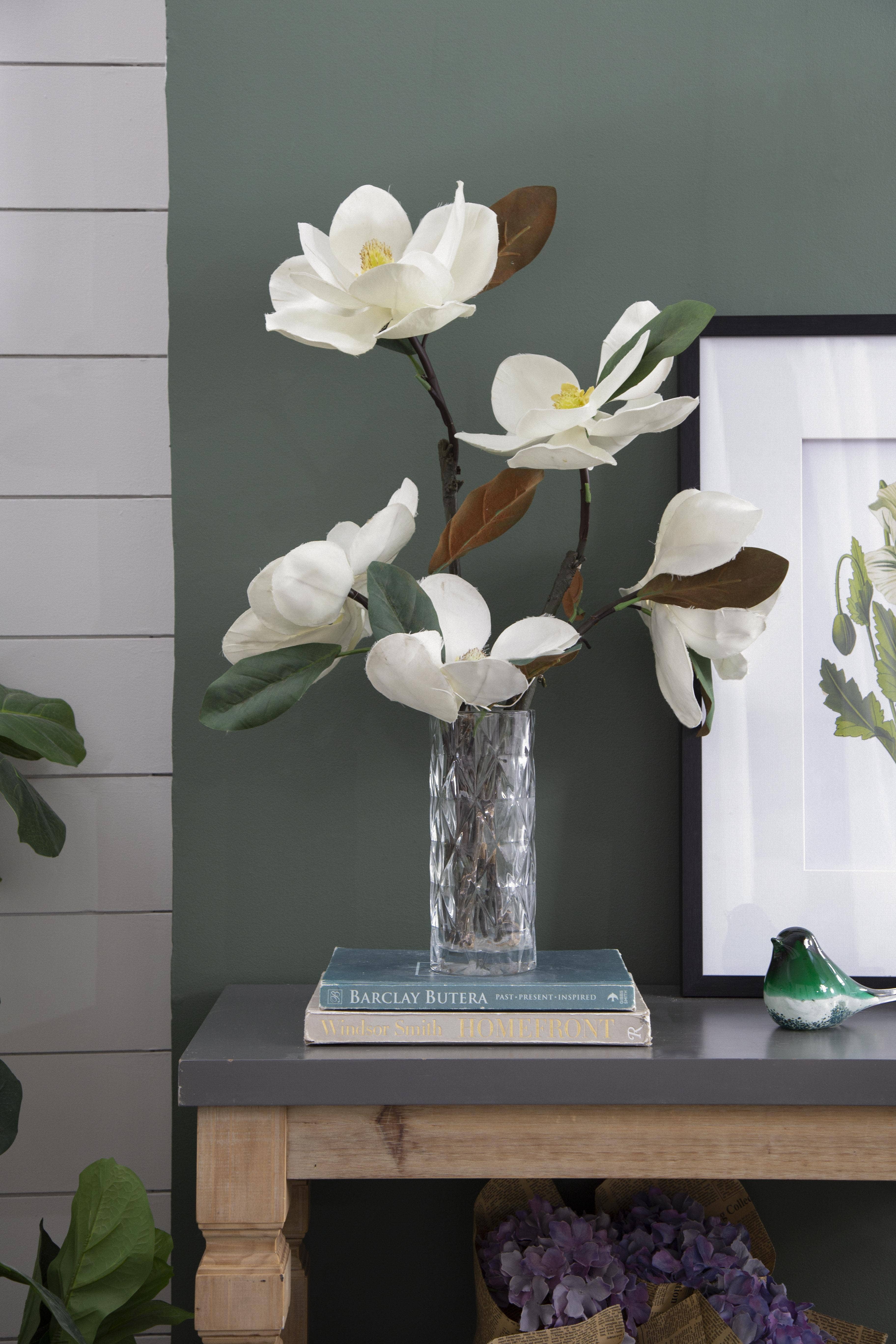 A&B Home Group Inc. - Wholesale Artificial Flowers - 12x6x30" Almost Real Magnolia Stem, White2