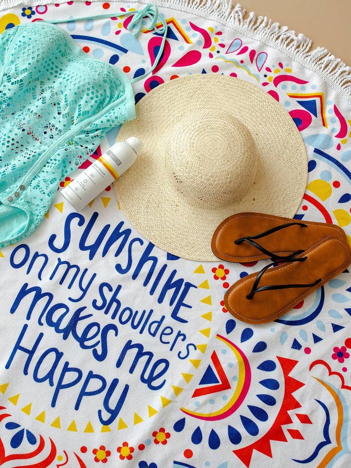 Beach Towel - Sunshine Mandala RTS for wholesale by The Classy Cloth WS