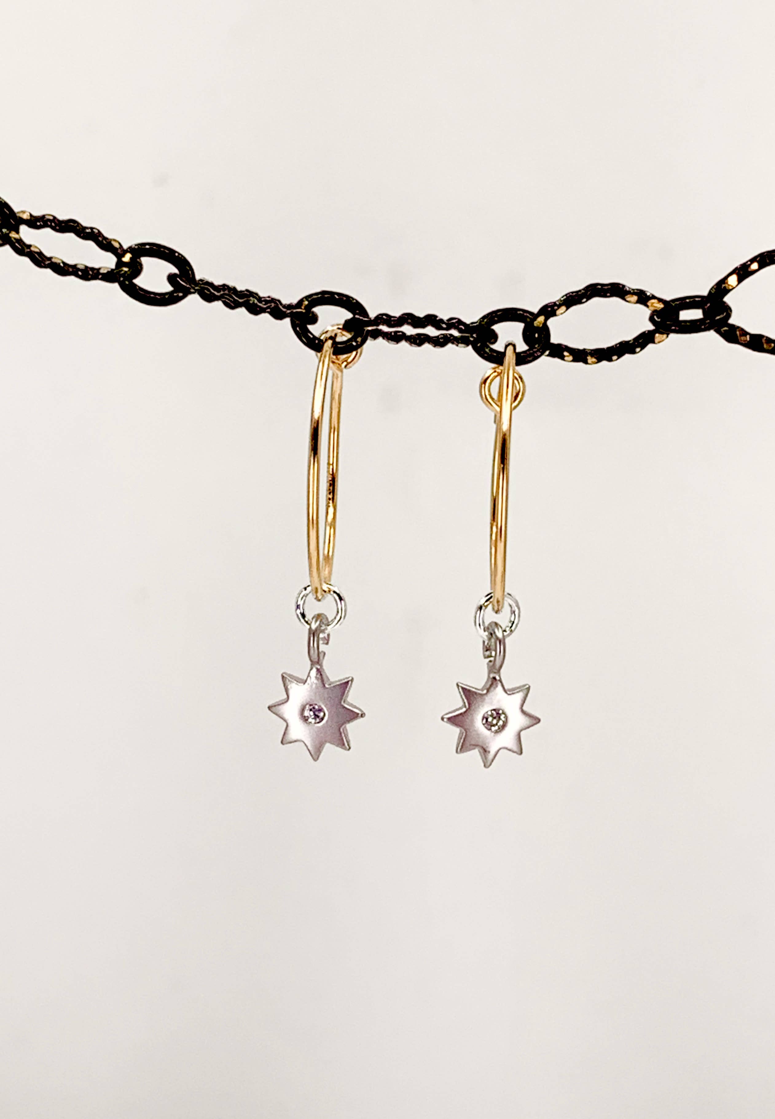 BMR - Wholesale Dangle Earrings - Small Gold Hoop With Assorted Tiny Charms30