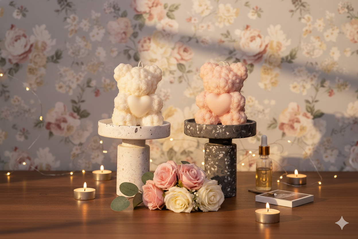 Crazy About Candles - Wholesale Novelty Candle - Handmade Rose Bear Candle - Unique Decorative Gift for Home Decor7