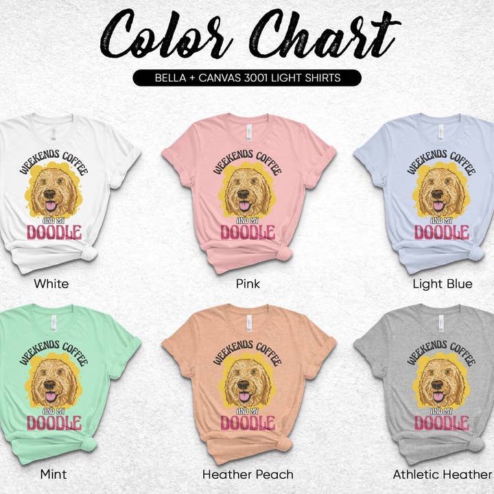 FreakyTeeFactory – wholesale Screen printed t-shirt – Women′s – Weekends Coffee And My Doodle Dog Lover T-Shirt, Casual Canine Tee