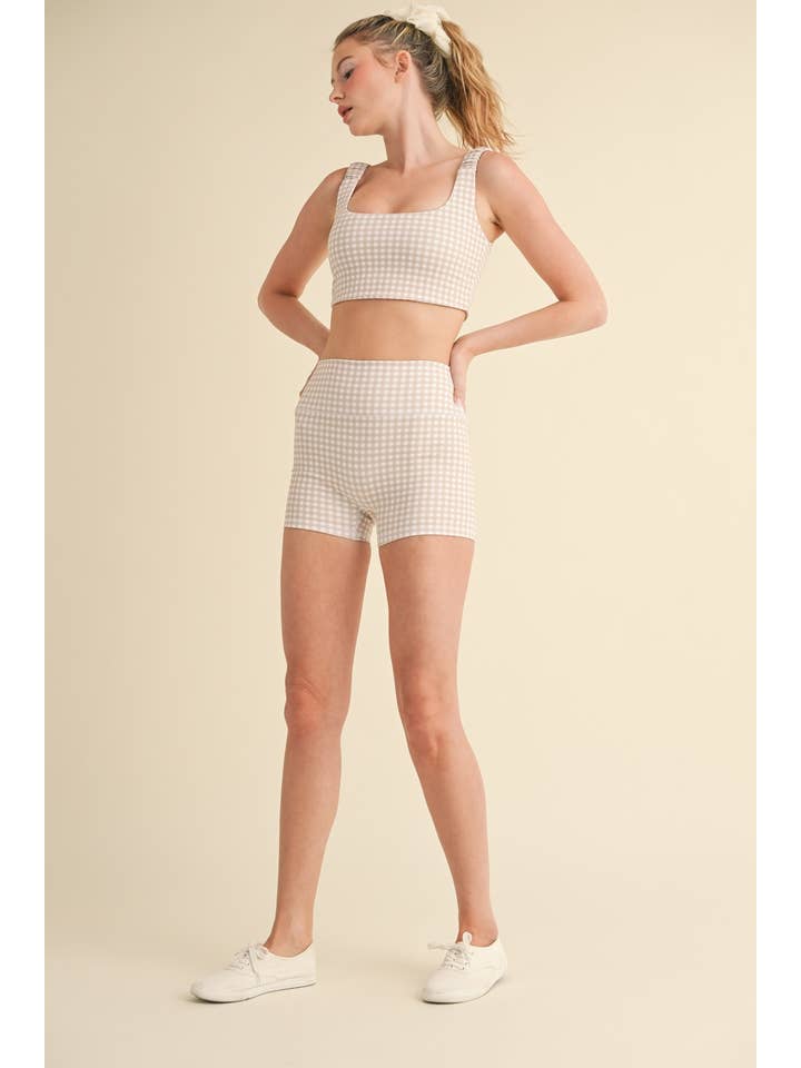 KIMBERLY C - Wholesale Sports Bra - Women's - Gingham Print Ruched Bra Top8