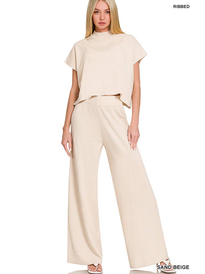 Vanilla Monkey - Wholesale Set met top en broek (GEEN Loungewear) - Dames - Viscose Trui Korte Mouw Top & Broek 2-delige Set3