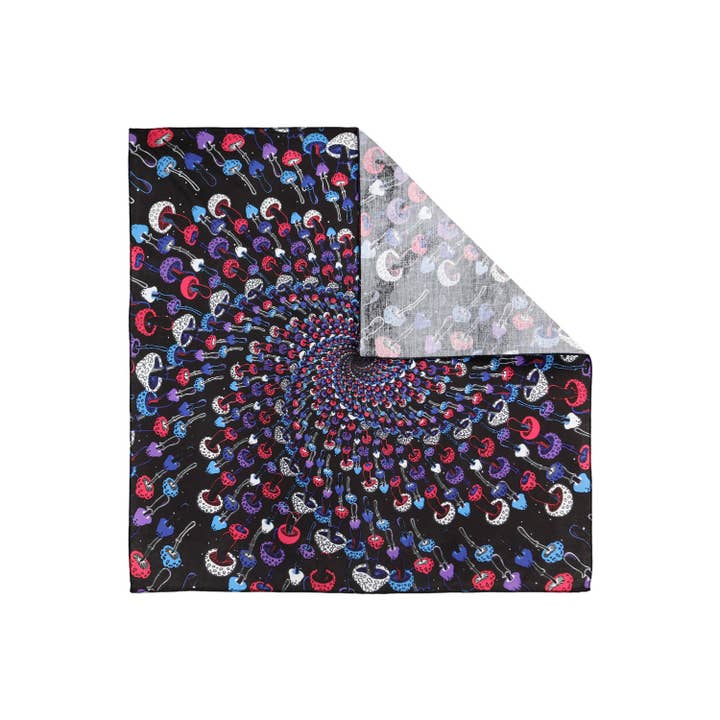 Sunshine Joy - Wholesale Bandana - Unisex - 3D Glow in the Dark Bandana Magic Mushroom Spiral