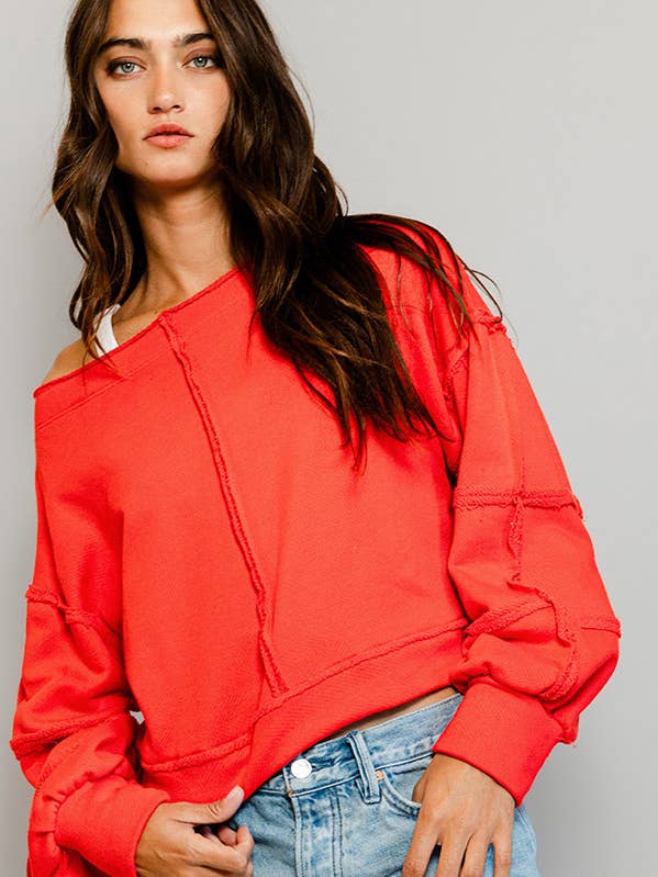 BUCKETLIST - Wholesale Sweatshirt - Women's - T2170 Solid Cropped Sweatshirt