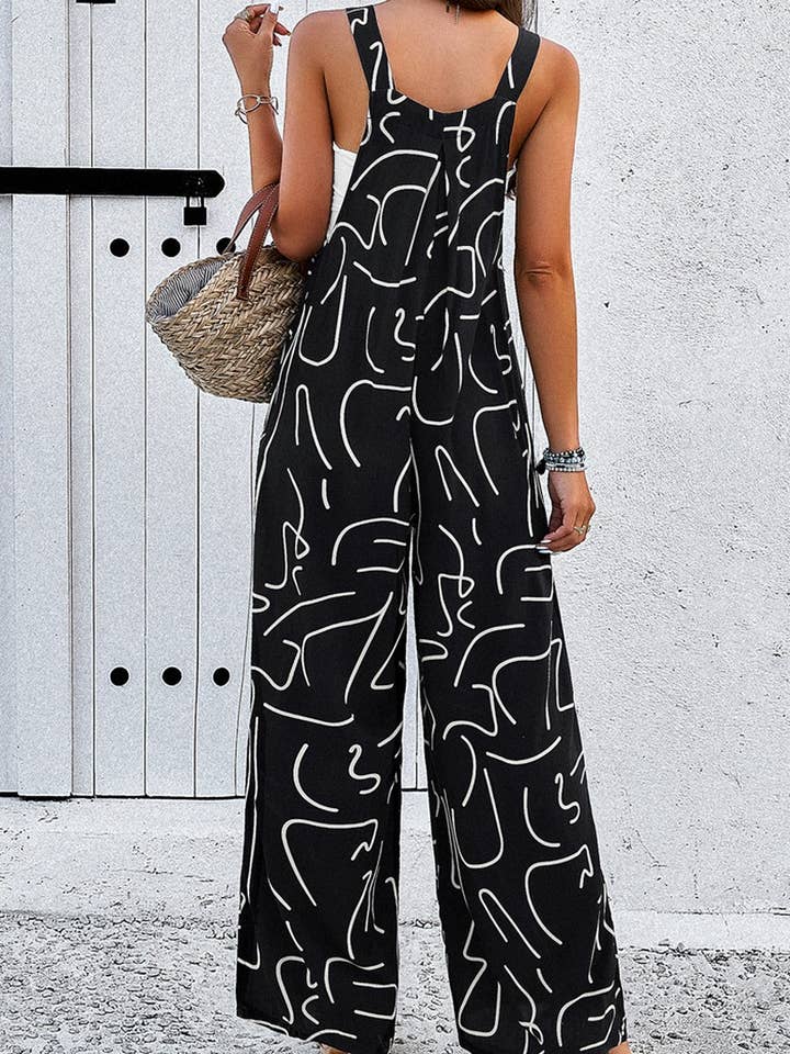 Lily Clothing - Wholesale Jumpsuit - Women's - TEMPERAMENT ELEGANT PRINTING JUMPSUIT_CWSJS0326