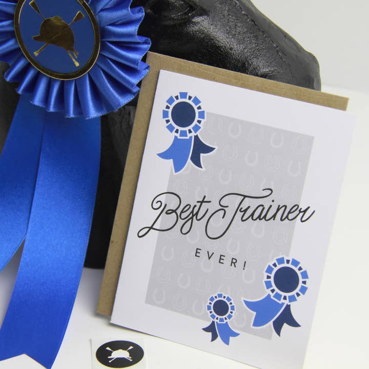 Hunt Seat Paper Co. - Venta al por mayor Tarjetas de felicitación - Tarjeta de felicitación de caballo ecuestre con el mejor entrenador de caballos de todos los tiempos3