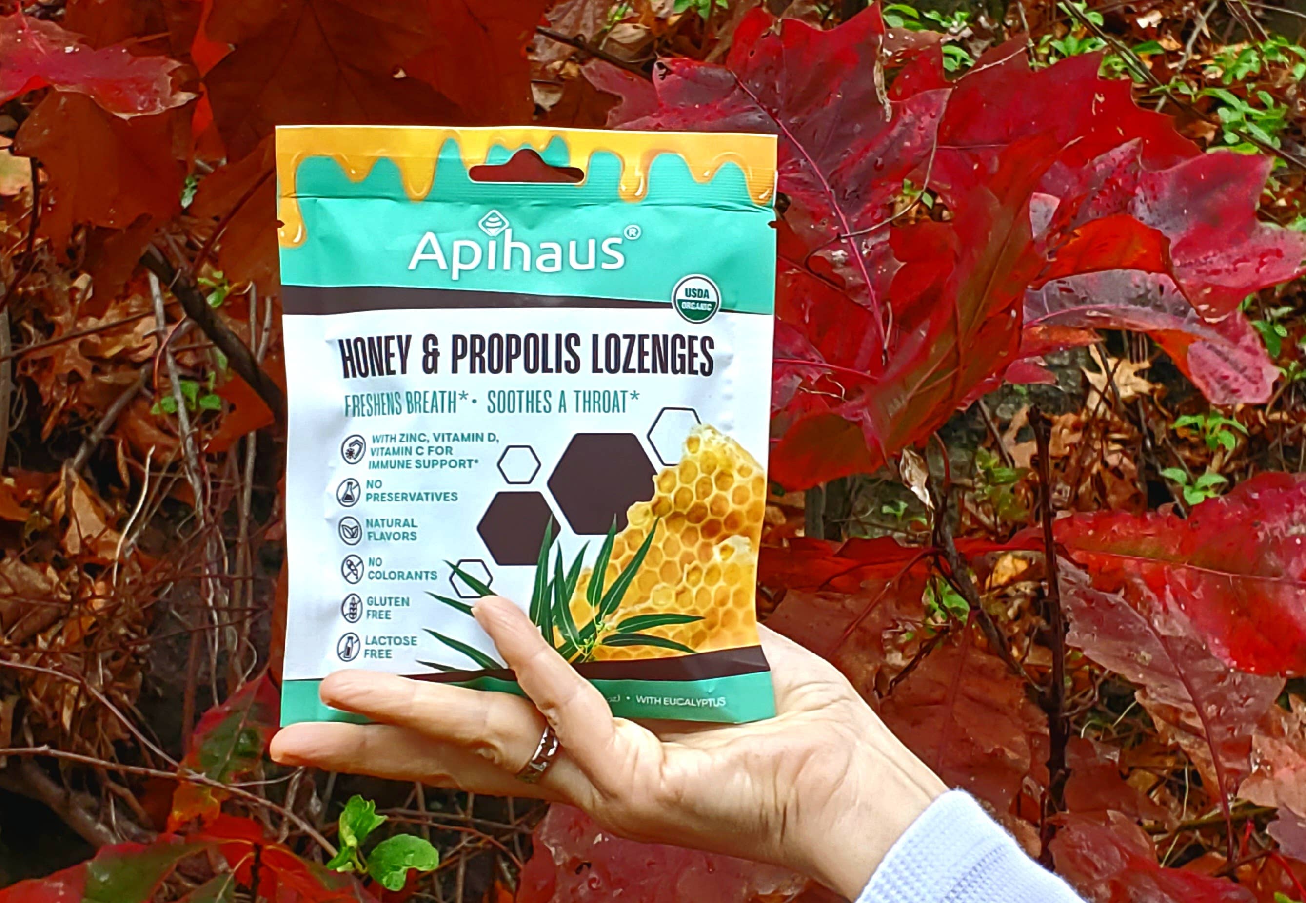 Vando Naturals - Wholesale Lozenges/Cough Drops - Apihaus Honey and Propolis Lozenges with Eucalyptus  20 pcs5