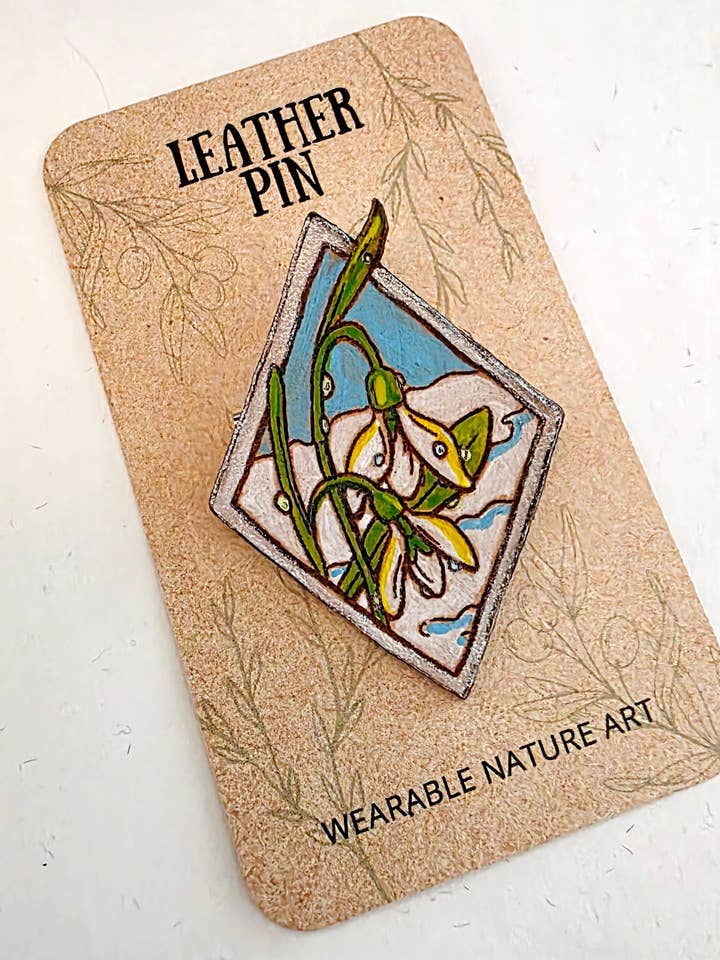 Spilla in Pelle Bucaneve - Edizione Limitata Gennaio 2026 per la vendita all'ingrosso da parte di Wyrd & Witchy Art