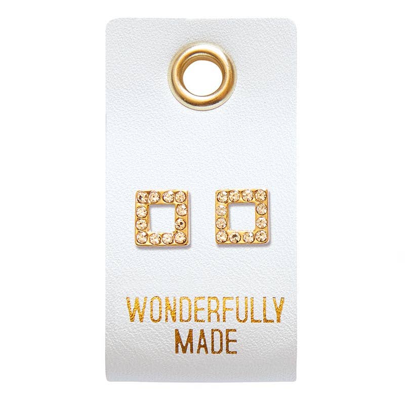 Faithworks by Creative Brands - Wholesale Stud/Post Earrings - Stud Earrings - Wonderfully Made - Square0