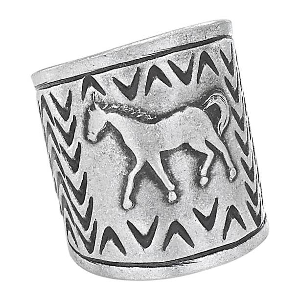 Tiger Mountain Jewelry - Wholesale Band/gestapelde ring - Horse Petroglyph Sterling zilveren ring