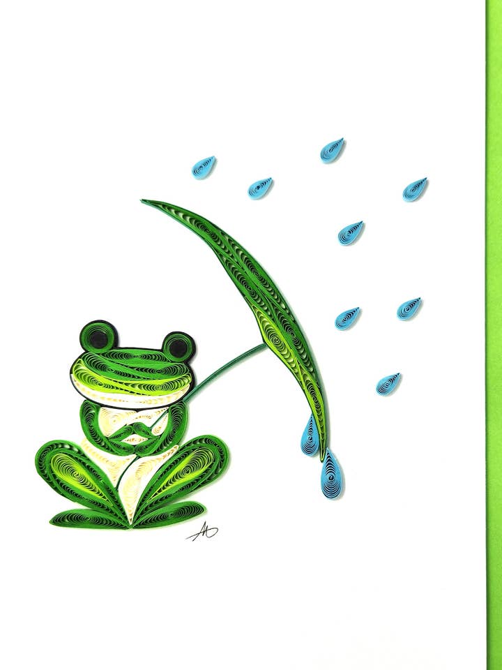 #247 Rana con Ombrello per la vendita all'ingrosso da parte di Iconic Quilling