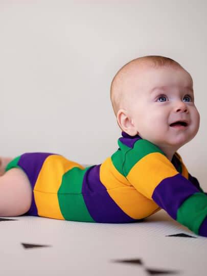 Rugby Infant Onesie Long Sleeve for wholesale by Mardi Gras Creations