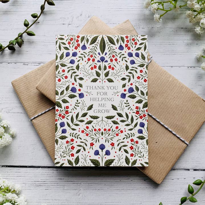 By Becky Amelia - Wholesale Thank You Card - Thank You For Helping Me Grow Greeting Card2
