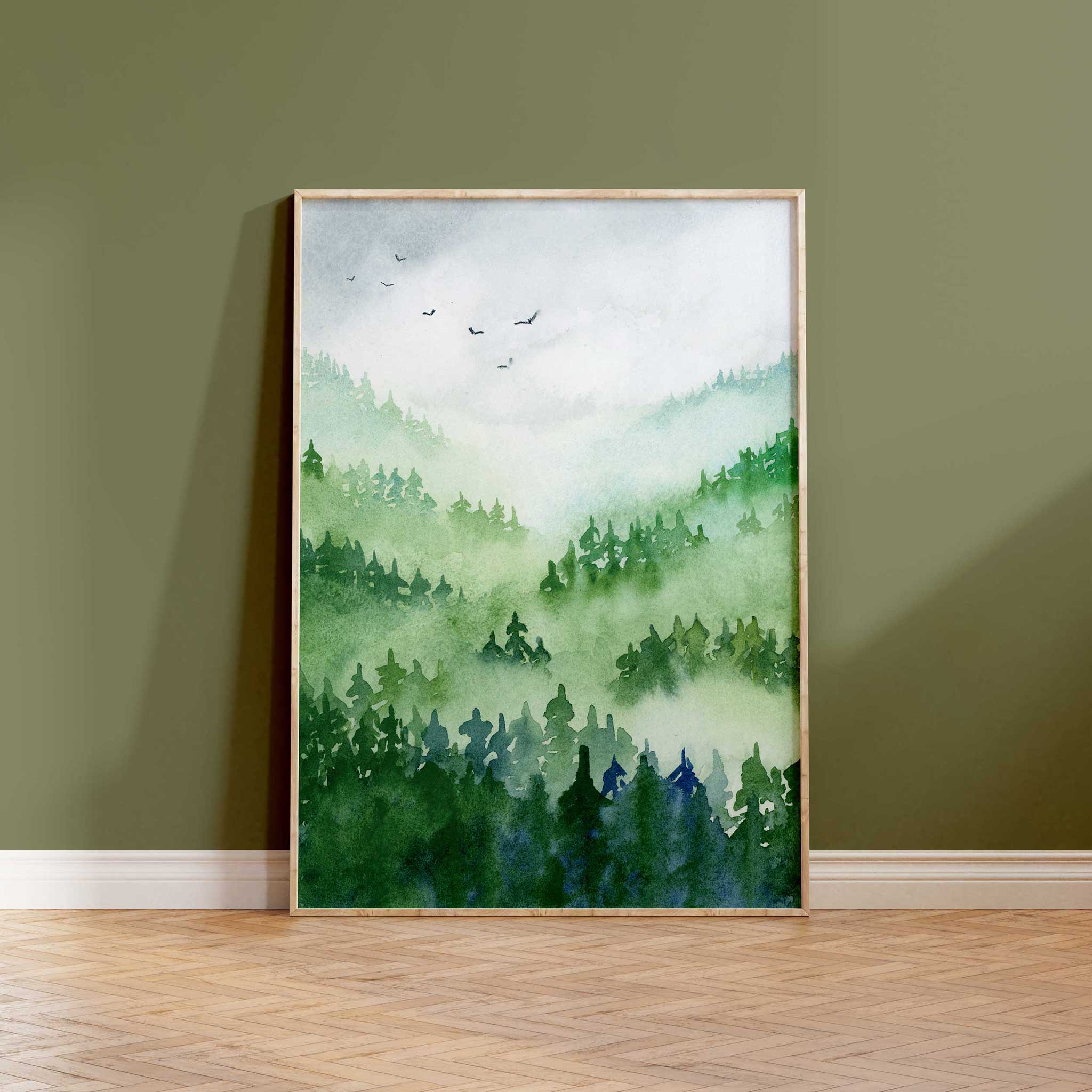 Jenny Vellacott - Wholesale Art Print - Forest Print of Forest Mountain Print Green Forest Art Print4