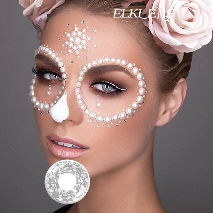 Halloween Let Us Be Mysterious Demons Diamond-Gray Cosplay Contact Lenses for wholesale by ELKLENS