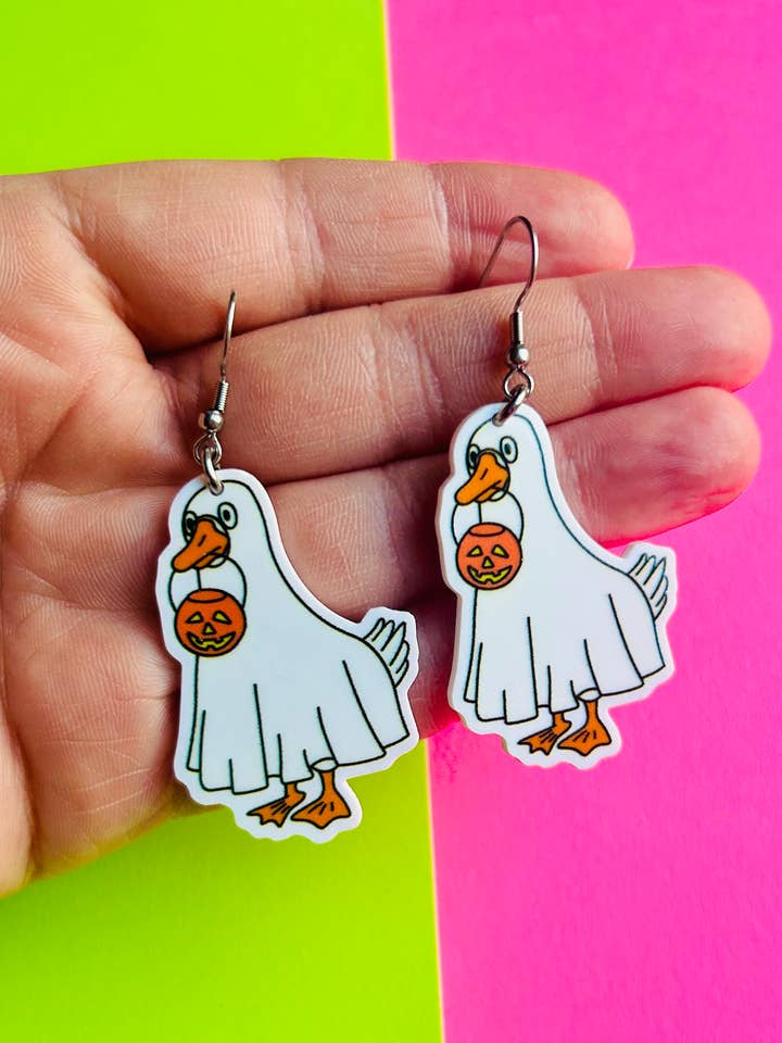 Halloween Goose Earrings Ghost Earrings Halloween Earrings for wholesale by Alien Bratz
