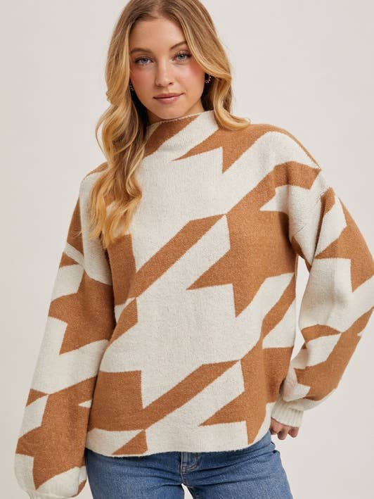 Gebreide trui met ronde hals en losse pasvorm voor wholesale door Pink Irene Wholesale