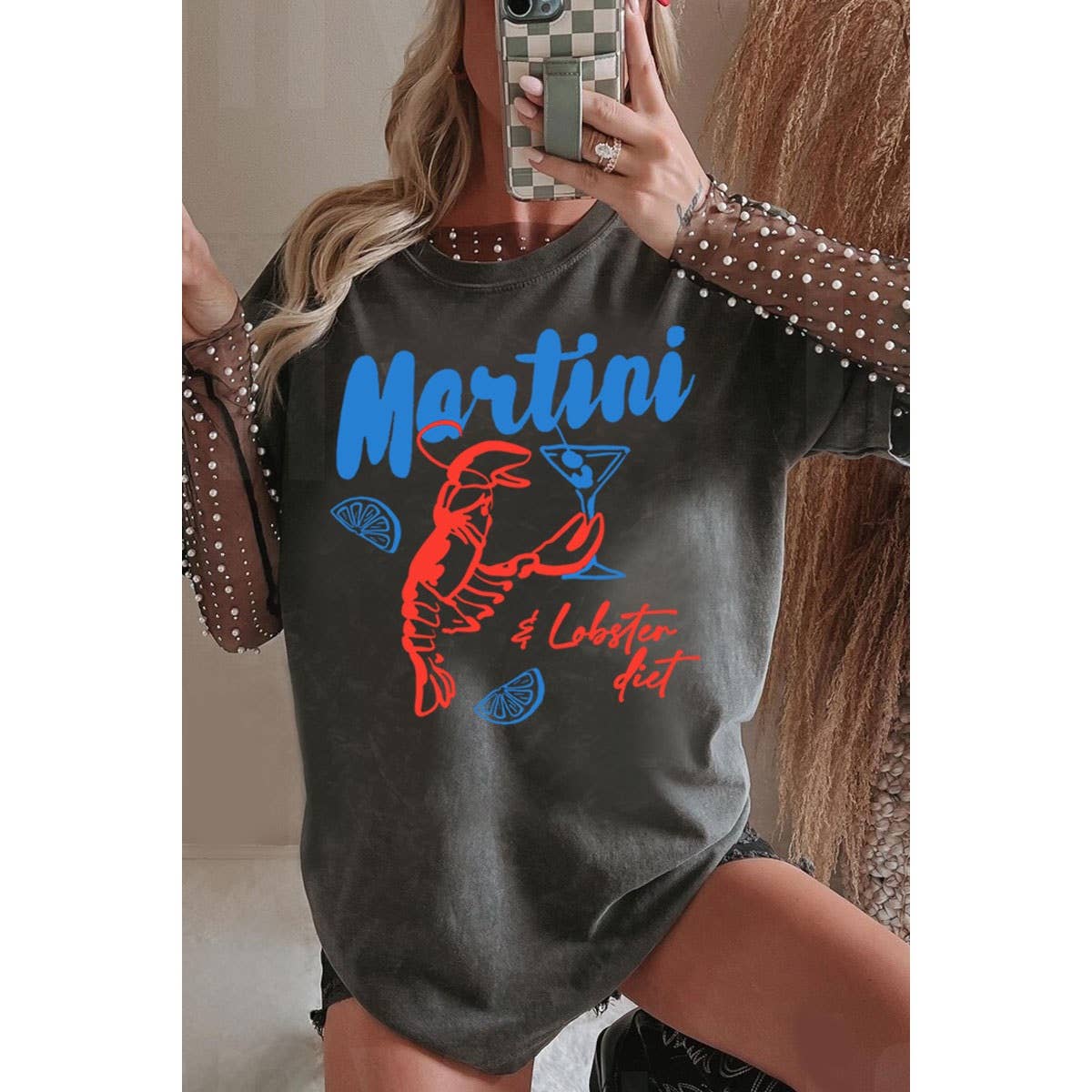 HRTandLUV - Wholesale T-Shirt (Graphic) - Women's - MARTINI AND ROBSTER DIET OVERSIZED MINERAL GRAPHIC TEE4