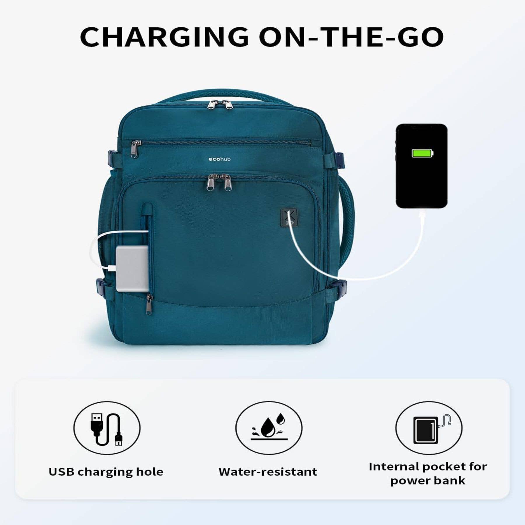 wandf - Wholesale Backpack – Unisex - ECOHUB 30L Flight-Approved Backpack USB Charging Port Bags42
